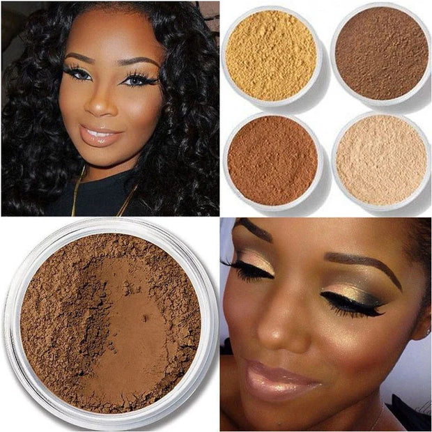 Makeup Loose Setting Powder Matte Mineral Oil-Control Long-Lasting Face Concealer Finishing Bronzer Contour for Black Dark Skin