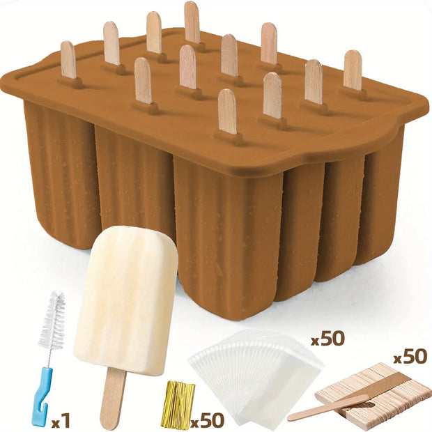 Popsicles Molds, 12 Pieces Silicone Popsicle Molds Easy-Release BPA-free Popsicle Maker Molds Ice Pop Molds Homemade Popsicle - Luxe Ladies Moda