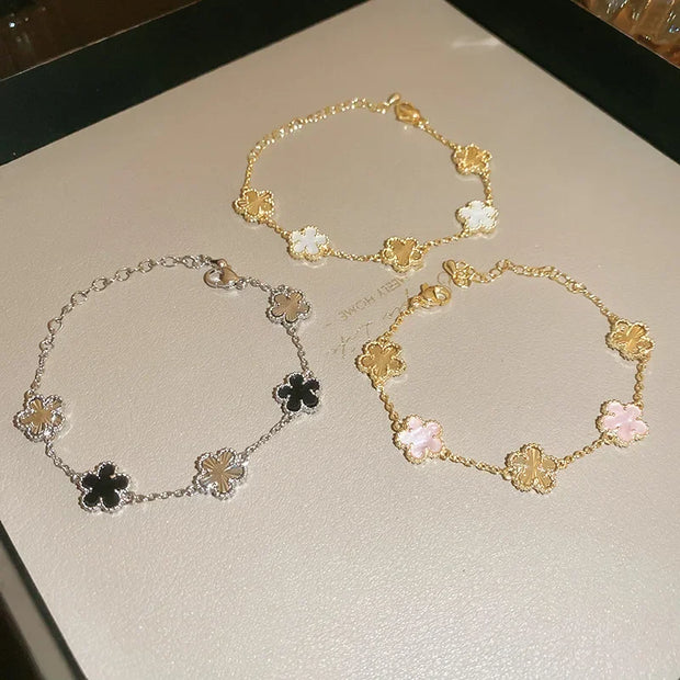 Shell Stone Flower Bracelet for Women Personalized Stainless Steel Bracelet - Luxe Ladies Moda