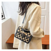 small square bag Versatile shoulder crossbody bag casual checkerboard bag  crossbody bags for women  Satchels