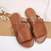 Women's Shoes Square Head Cross Flat Summer Sandals Simple Flip-flops Women Wear Slippers Beach Slippers - Luxe Ladies Moda