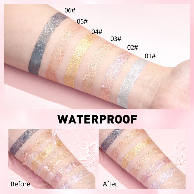 QIBEST shimmer lip gloss beauty girl diamond glitter lip tint waterproof long lasting 6 colors gray flash liquid lipstick makeup - Luxe Ladies Moda
