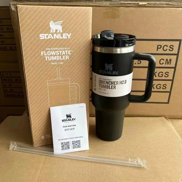 Stanley 30oz 40oz Insulated Tumbler With Lid and Straws Stainless Steel Coffee Tumbler with Handle Vacuum Leak Proof Coffee Cup - Luxe Ladies Moda
