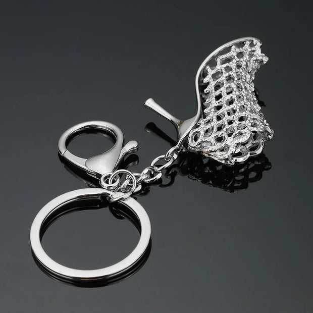 High Heel Shoes Keychain – Rhinestone Car Key Ring, Fashion Crystal Key Holder for Women’s Bag Charms