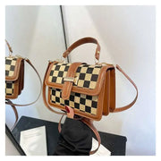 small square bag Versatile shoulder crossbody bag casual checkerboard bag  crossbody bags for women  Satchels