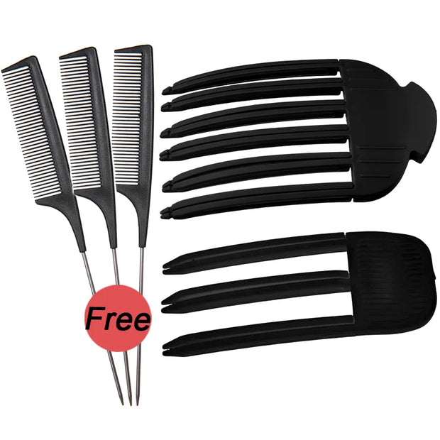 Heatless Hair Care Roots Natural Fluffy Hair Clip with Pointed Tail Comb No Heat Hair Curler Hair Styling Fluffiness Tool - Luxe Ladies Moda