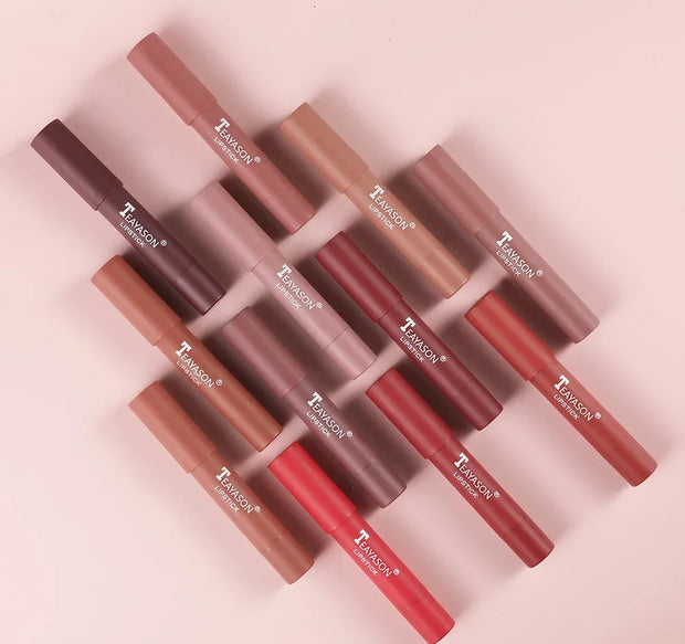 Nude Series Velvet Matte Lipstick Pencil Waterproof Long Lasting Red Lip Stick Non-Stick Cup Makeup Lip Tint Pen Cosmetic Makeup