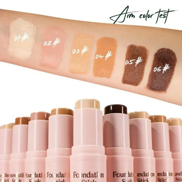 Facial Stick Foundation Full Coverage Dark Skin Foundation Makeup Lasting Oil-control Concealer Base Cream Matte Natural Primer - Luxe Ladies Moda