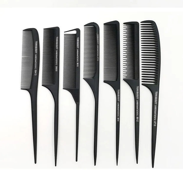 Professional Hair Tail Combs Stainless Steel Salon Cut Styling Comb Spiked Hair Care Styling Tools Barber Accessories Fine Teeth