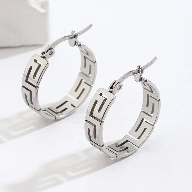 Stainless steel gold-plated women's earrings, fashionable Chinese style women's jewelry, a gift from good friends for women - Luxe Ladies Moda