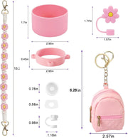 9PCS Cup Accessories Set Water Bottle Handle Strap Coin Purse Silicone Cup Boot Straw Cover for Stanley Cup 30oz & 40oz Tumbler - Luxe Ladies Moda