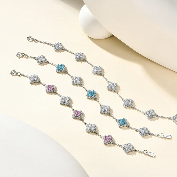 Full Moissanite Diamond Bracelet DVVS1 For Women 925 Sterling Silver Gold Plated Lucky Engagement Wedding  Jewelry Gift