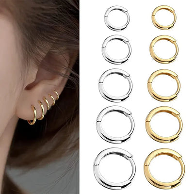 Simple Stainless Steel Small Hoop Earrings for Women - Luxe Ladies Moda