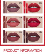Nude Series Velvet Matte Lipstick Pencil Waterproof Long Lasting Red Lip Stick Non-Stick Cup Makeup Lip Tint Pen Cosmetic Makeup