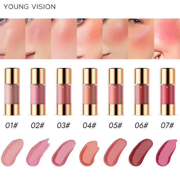 8 colors long-lasting Bottom press moisturizing easy makeup blush pencil solid creamy Liquid blusher - Luxe Ladies Moda