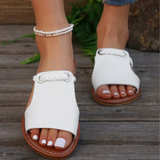 Women's Shoes Square Head Cross Flat Summer Sandals Simple Flip-flops Women Wear Slippers Beach Slippers - Luxe Ladies Moda
