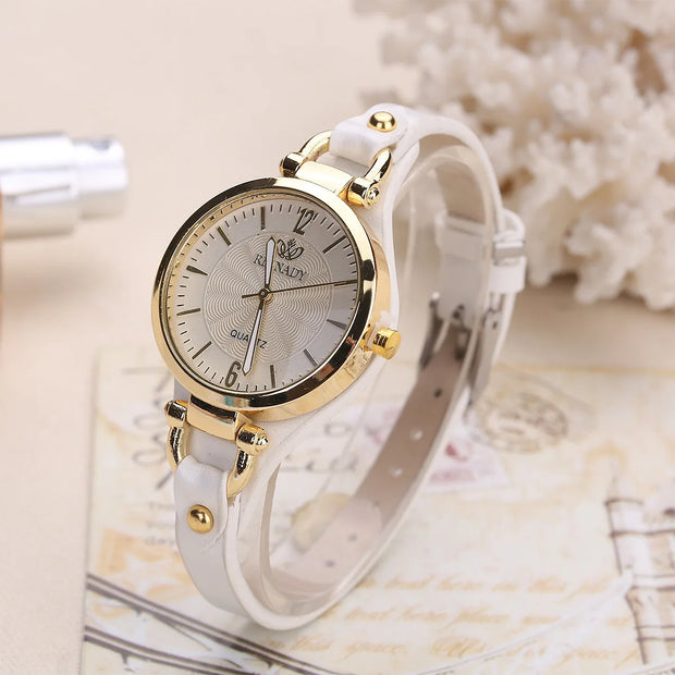 High Quality Women Watch Leather Strap Quartz Watches Ladies Casual Wristwatches Clock