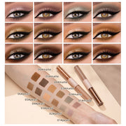 QIBEST Double-head Glitter Liquid Eyeshadow Contour Blush Pigment Silkworm Shimmer Matte Natural Cheek Shadow Cream Eyes Makeup - Luxe Ladies Moda