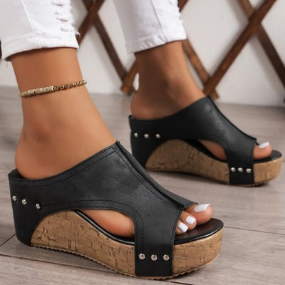 Sandals Shoes Women Summer Soft Women Shoe Slides Women's Sandals Wedge Shoes Woman Platform Heels Slippers Women Footwear - Luxe Ladies Moda