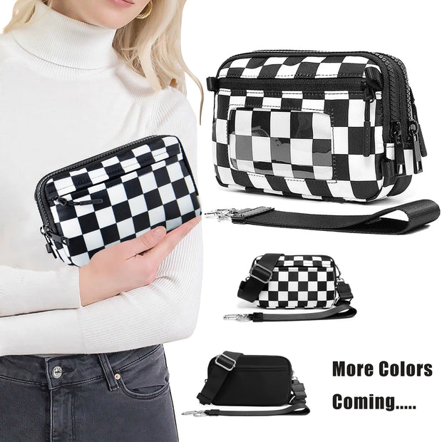 Small Crossbody Bags for Women Men Cellphone Belt Bag Purse Fanny Pack with Adjustable Strap Black Sling Bag for Festival Gifts - Luxe Ladies Moda