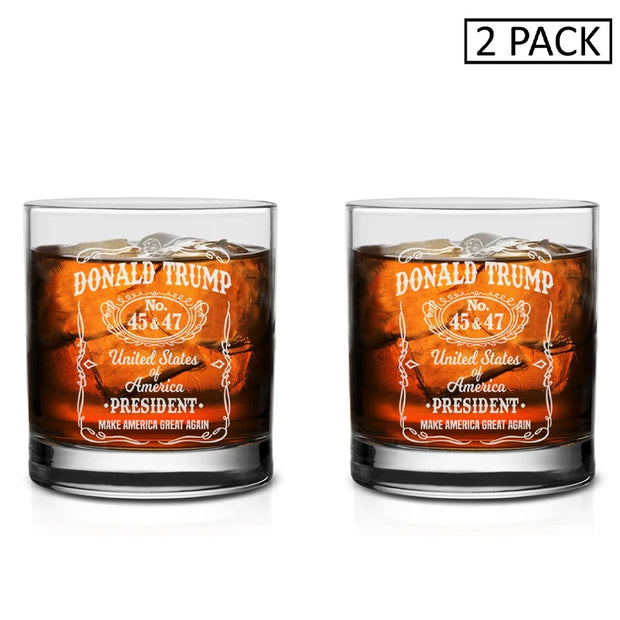 1/2/4PCS Trump Whiskey Glass Wine Glass Lasers Engraved Presidency Glasses Right Wing,Glassware for Drinking,Conservative Gift - Luxe Ladies Moda