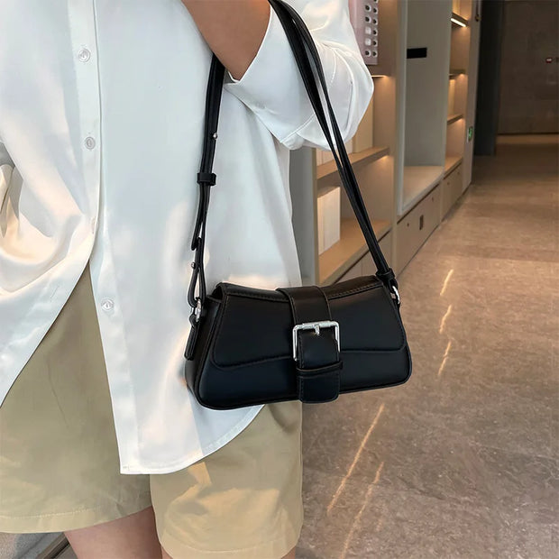 Solid color Leather Crossbody Bags For Women Underarm Shoulder Bag Fashion Trend Women's Handbag and Purse - Luxe Ladies Moda