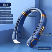 New Hanging Neck Fan Ice Magnet Cooler Digital Display Rechargeable Air Conditioner Neck Ventilator With Colorful Light