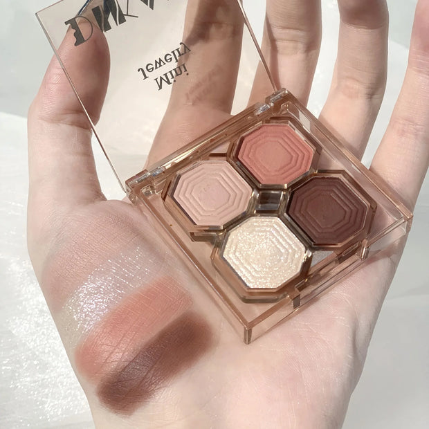 Eye Shadow Palette Mini Makeup Cosmetics Travel Size Cute Glitter Nude Eyeshadows Women Cheap Korean Glitters for the Eyes Gift - Luxe Ladies Moda