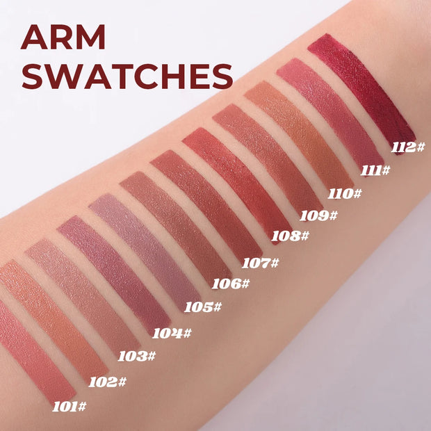 Beauty Glazed Matte Lipstick Pencil Waterproof Long Lasting Lip Balm 12 Colors Velvet Lip Liner Pen Lips Makeup Women Cosmetics - Luxe Ladies Moda