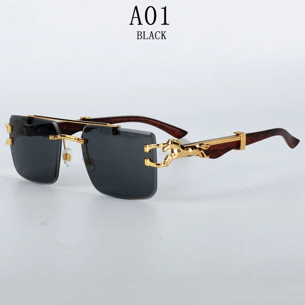 Rimless Sunglasses Women Trendy Luxe Fashion Sunglasses Vintage Glasses - Luxe Ladies Moda