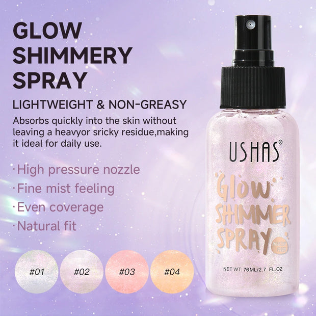 Body highlight spray, quick-drying and non-sticky, liquid glitter highlighter, long-lasting gloss - Luxe Ladies Moda