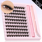 Eyelash Clusters Kit DIY Lash Extension Kit Lash Bond And Seal And Eyelash Tweezers With Waterproof Strong Hold - Luxe Ladies Moda