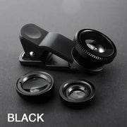 1 Set 3In1 Mobile Phone Fish Eye+Wide Angle+Macro Lightweight Camera Lens With Clip Universal Cell Phone Lens For iPhone - Luxe Ladies Moda