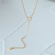 S925 Sterling Silver Double-Deck Circle Zircon Pendant Long O-Chain Choker Necklace 2024 Spring Women Wedding Fine Jewelry - Luxe Ladies Moda