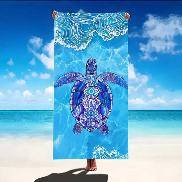 Print Sea Beach Towel Quick-Dry Washable Beach Towels Sandproof Portable Beach Towels For Travel Swimming Camping Beach - Luxe Ladies Moda