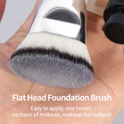 4pcs Makeup Brushes 2pcs Dual-ended Concealing Blush Brushes 2pcs Flat Top Angled Foundation Brushes Kit