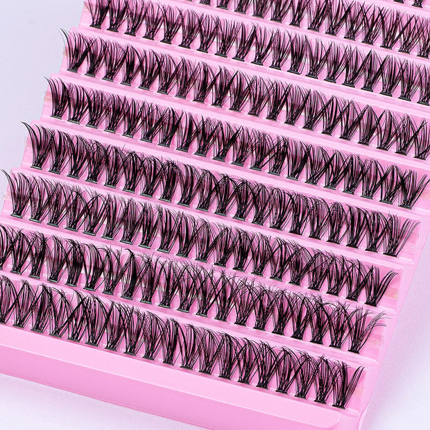 DIY Eyelash Extension Kit 200pcs Individual Lashes Cluster D Curl, 8-16mm Mix Lash Clusters with Lash Tweezers - Luxe Ladies Moda