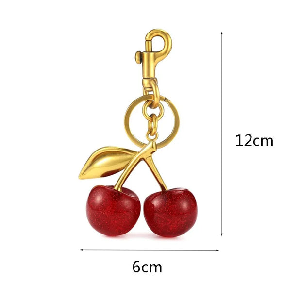 Handbag Pendant Keychain Women's Exquisite Internet-famous Crystal Cherry Car Accessories High-Grade Pendant - Luxe Ladies Moda