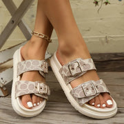Fashion Thick-soled Metal Buckle Designer Slippers Women's Home Soft-soled EVA Sandals Women's Summer Non-slip Beach Flip-flops - Luxe Ladies Moda