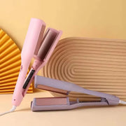 Lcd Display Hair Styling Professional Wave Hair Curling Ceramic Irons 3 Barrel Electric Hair Curler - Luxe Ladies Moda