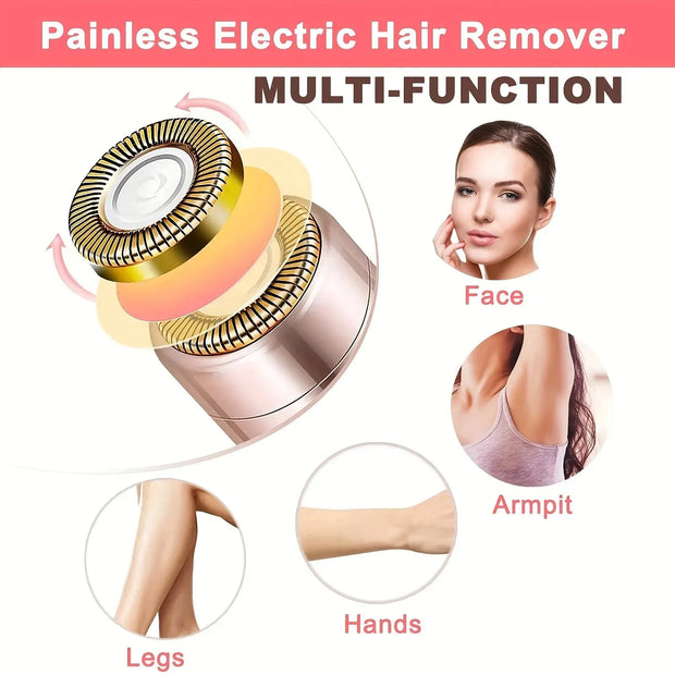 Portable Lipstick Shaped Electric Hair Remover For Women Painless And Effective Facial Hair Removal Home Razor Shaver Tool - Luxe Ladies Moda