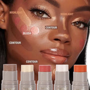 Multi-functional Contour Highlight Blush Stick Waterproof Lasting Silky Smooth Corrector Nose Shadow Contouring Pen Makeup Tools - Luxe Ladies Moda