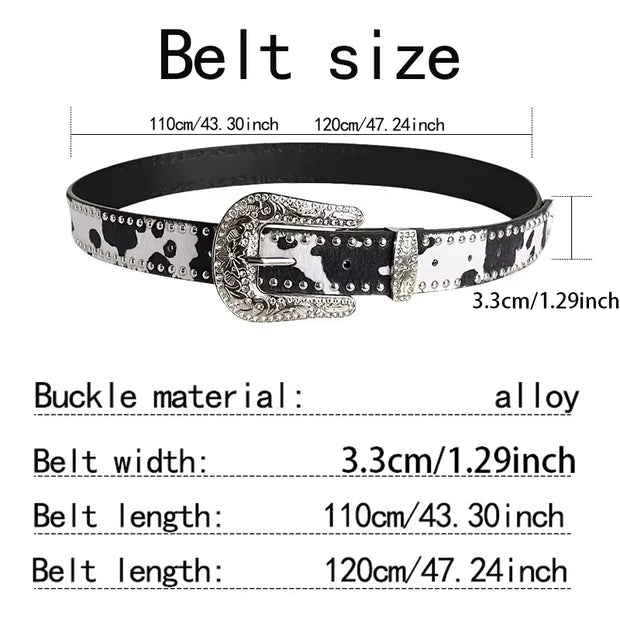 Women's Retro Casual Trend Carved Buckle Belt For Women Men,Punk Style Rivet Y2k Belt - Luxe Ladies Moda