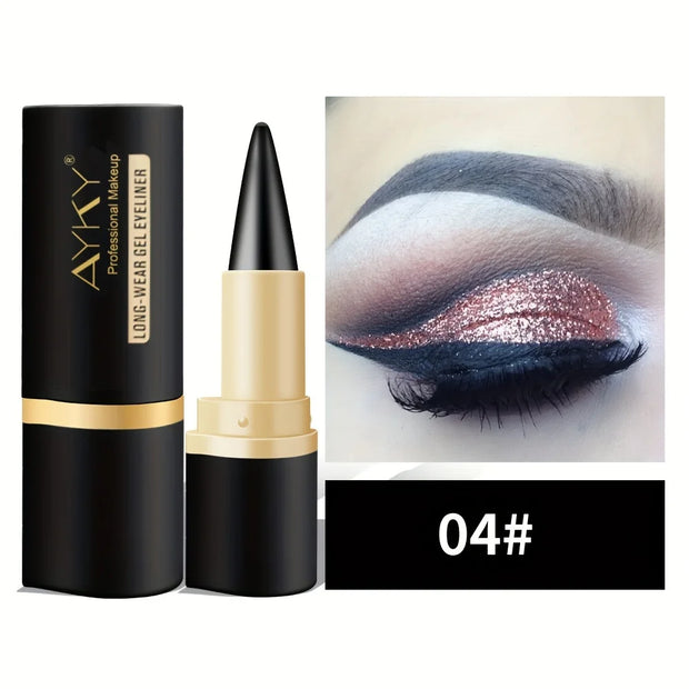 Matte Glitter Waterproof Eyeliner Stick Smudge Proof Black Single Head Solid Eyeliner Balm - Luxe Ladies Moda