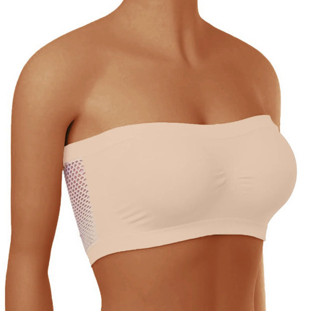 Ladies’ Stretch Strapless Bra Chest Wrap Bandeau Unlined Seamless Fashionable Breathless Soft Bra Suitable For One-Shoulder Tops - Luxe Ladies Moda