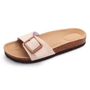 Cork Footbed Flat Slippers Fashion Flip Flops Women Outdoor Beach Shoes With Arch Support Women's Summer Clogs Sandals