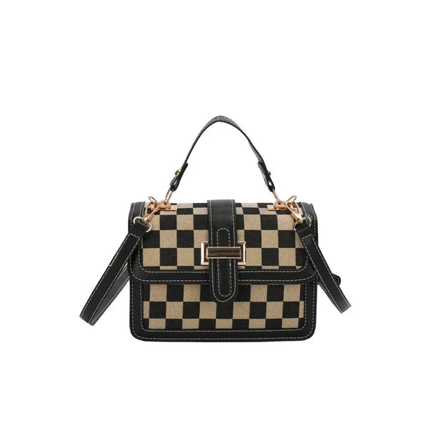 small square bag Versatile shoulder crossbody bag casual checkerboard bag  crossbody bags for women  Satchels