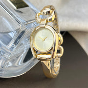 1piece gold women's horseshoe case Simple color dial Metal alloy strap Stylish quartz watch suitable for everyday wear - Luxe Ladies Moda