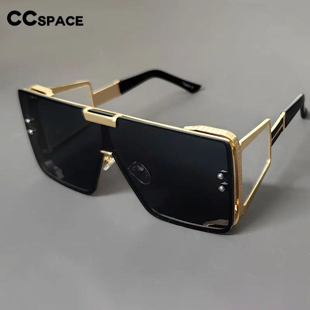 Luxury Brand Sunglasses Women Big Frame Men Square Fashion One Lens Shades Uv400 Vintage Glasses - Luxe Ladies Moda