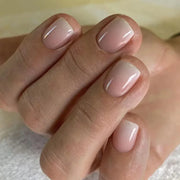 Glossy Press on Nails Set Short Oval Shiny Gradient French Nail Art Design Reusable Full Cover Fake Nails with Glue for Girls